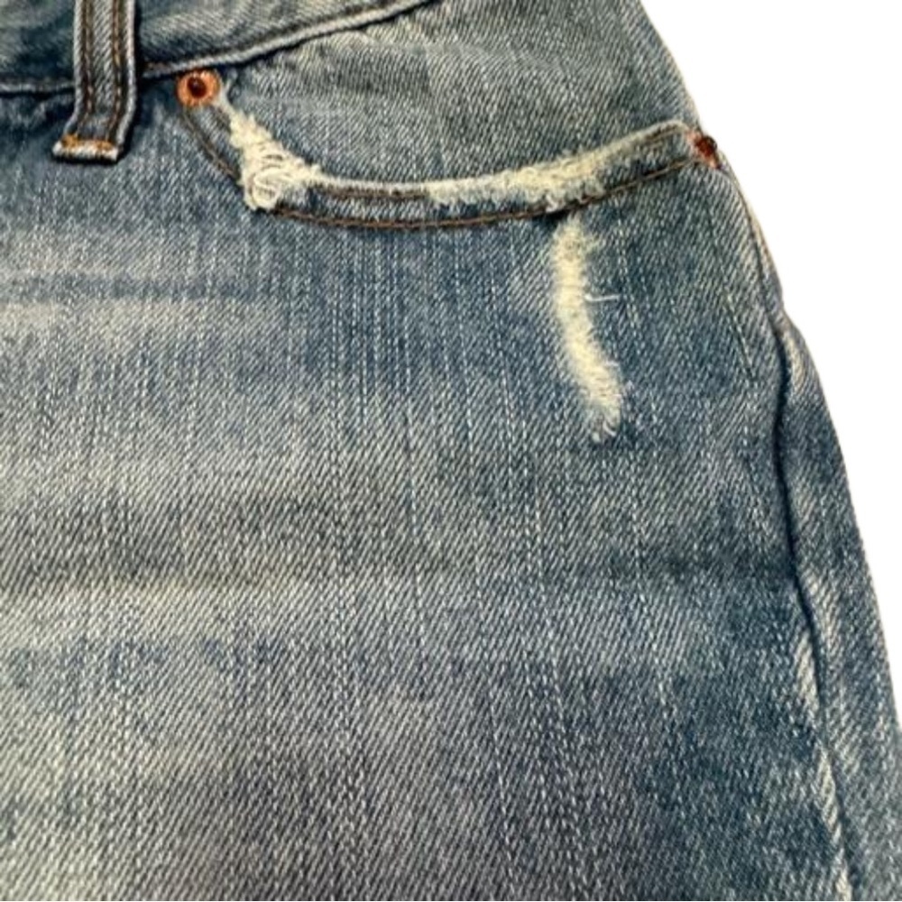 American Eagle Blue Jean Shorts Size 4 Distressed Pockets Zip Front NWT - Picture 8 of 16